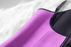 Purple 4 Steel Boned Latex Waist Trainer Vest