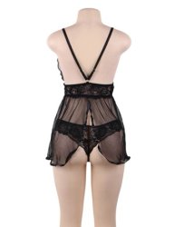Backless Fly Away Babydoll Black
