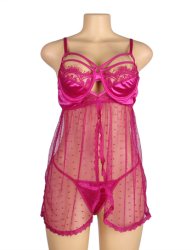 Dot Patterns Mesh Babydoll