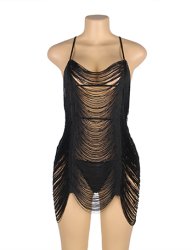 Tassel Hollow Sexy Beach Babydoll