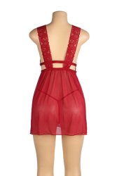Deep V-neck Mesh Sexy Babydoll