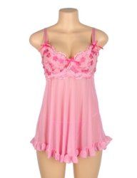 Embroidery Lace Lingerie Pink