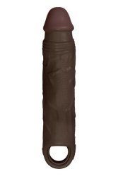 Shaft F Size 1 7.8 Inch Liquid Silicone Sleeve Mahogany