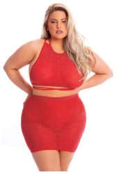 Midnight Sun 2Pc Skirt Set Red