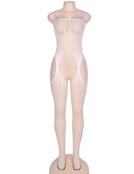 Open Hips Bodystockings - White