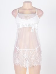 Strappy Sheer Mesh Laced Babydoll