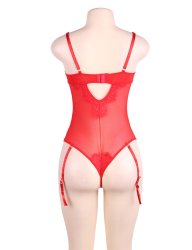 Eyelash Lace Red Teddy Lingerie