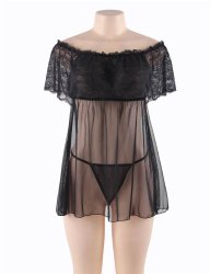 Off-Shoulder Lace Sexy Babydoll