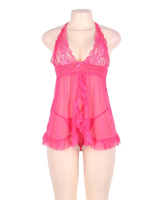 Mesh Babydoll Pink Set