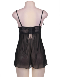 Lace Black Babydoll Set - M