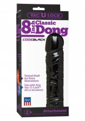 Vac U Lock Dong 8 Inch Black