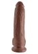  Cock 9 Inch W/ Balls Brown 