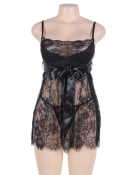 Eyelash Trim Lace Babydoll