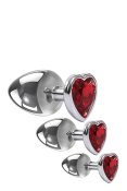 A&E Three Hearts Gem Anal Plug Set