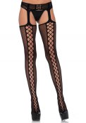 Lace up backseam stockings O/S