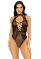  Net And Lace Keyhole Bodysuit OS 