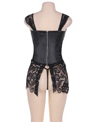 Faux Leather Corset