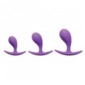 Booty Poppers Silicone Anal Plug Set Of 3 - Purple