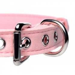 Golden Kitty Collar With Cat Bell - Pink