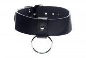 Black Vegan Collar With Ring