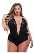 Sexy Satin Teddy Black XL