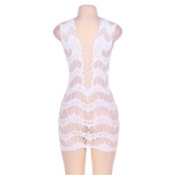 Crocheted Lace Hollow-Out Chemise Dress - XL