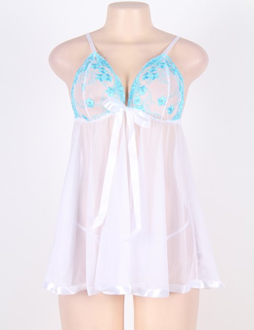 Melody White Babydoll Set