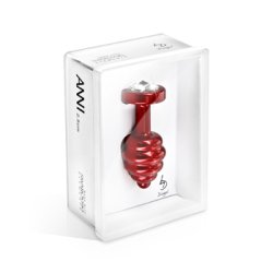 Diogol - Ano Butt Plug Ribbed Red 25 mm