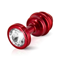 Diogol - Ano Butt Plug Ribbed Red 25 mm