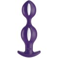  B Balls Duo Anal Plug with Motion White Violet 