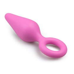 Pink Buttplugs With Pull Ring - Large