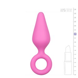 Pink Buttplugs With Pull Ring - Large