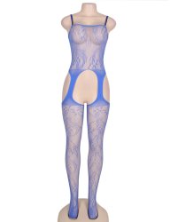 Open Hips Bodystockings - Blue