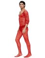  Crotchless Red Bodystockings For Men - One Size 