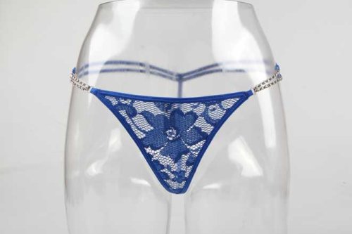 Diamond Charm Blue Lace G String