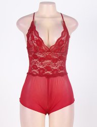 Crotchless Lace And Mesh Lingerie