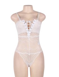 Chest Ribbon Lace White Teddy