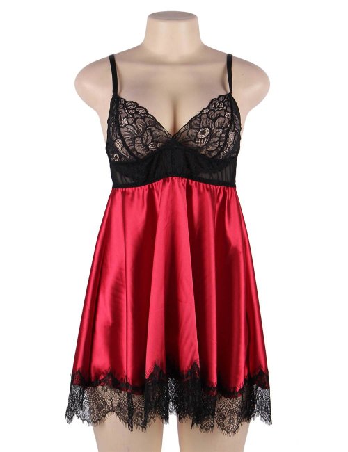 Eyelash Lace Stitching Babydoll