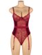  Design Lace And Velour Stitching Teddy With Underwire 