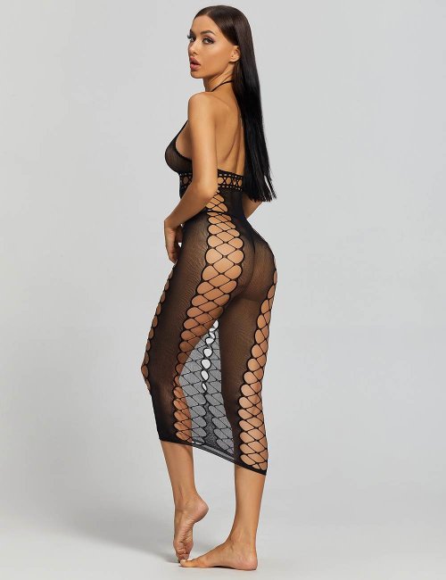 Fishnet Hollow Out Long Lingerie