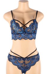 Cross Lace Strap  Bra Set