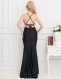  Black Embroidery Halter Evening Gown 